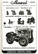 PUBBLICITA' 1952 OFFICINE SLANZI FONDERIE NOVELLARA TRATTORE MOTORI POMPE
