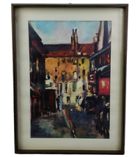 QUADRO RIPRODUZIONE FILIPPO DE PISIS  D'ARTE STAMPA SU TELA STRADA  con cornice