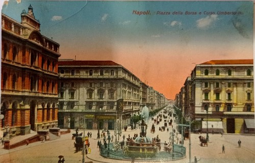 Cartolina napoli piazza della - piazza,