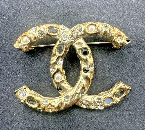 Spilla chanel metallo resina - spilla,