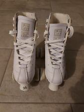 KRF School PPH Pattini A Rotelle Per Artistico, Unisex bambini, Bianco, 35