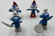 4 Puffi Personaggi Mc Donald’s Happy Meal 2002 Vintage Tennista Peyo Sorpresine