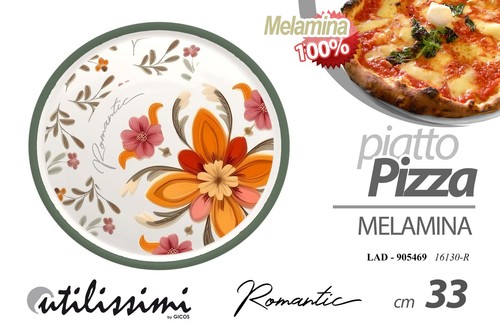 Piatto pizza romantico - romantico, fiori