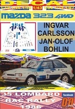 DECAL MAZDA 323 4WD I.CARLSSON RAC R. 1986 10th (04)