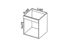 Mobile Base Forno da 60 cm, in vari colori con Le Seguenti Misure: l=60, h72 P55