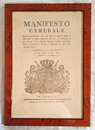 Manifesto camerale editto - manifesto,