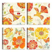 Set di 4 Quadri Floreali