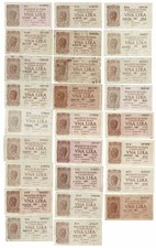1 LIRA LOTTO 26 BIGLIETTI DI STATO LUOGOTENENZA UMBERTO ITALIA 23/11/1944 qBB