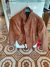 FLOM L-XL vintage Mens Brown Leather Jacket - Made in Italy
