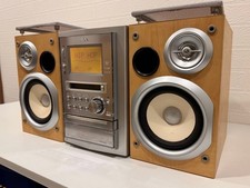 Impianto stereo a cassetta CD MD AIWA XR-MJ1 con telecomando e altoparlanti testato