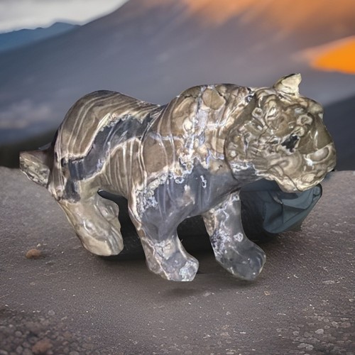 Scultura statuina tigre - , in