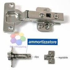 CERNIERA AMMORTIZZATA CLIP REGOLABILE MOBILI CUCINA SOFT CLOSE ARMADIO COLLO 0 9