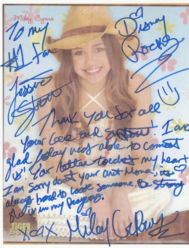 Miley cyrus signed 5x11 - miley,