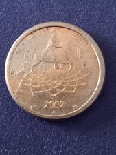Moneta  da 50centesimi anno 2002 con errore di conio. Moneta di Prova