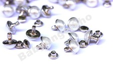 Borchie sfuse Perla rivetto colore Bianco perla base ottone color argento 8,5mm