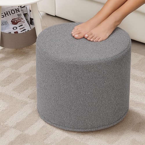 Neutral grey round boucle - neutral,