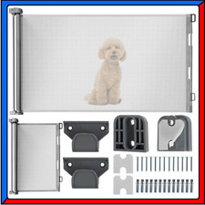 Cancelletto Griglia Estensibile a Rullo per Bambini Cani Animali Scale Grigio