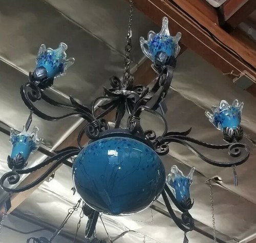 Lampadario ferro battuto - ferro,