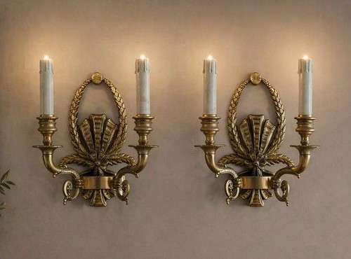 Coppia appliques in bronzo - ,