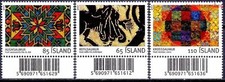 Islanda 2008 ricamo cucito tessuti design tradizionale arte artigianato set 3v MNH