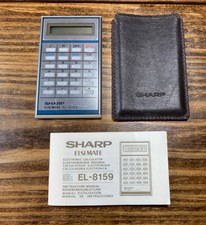 Calcolatrice miniatura Sharp Elsimate EL-8159 con custodia e manuale