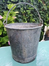 Vecchio Secchio In Zinco Anni 1950 Decorazione Giardino Fioriera