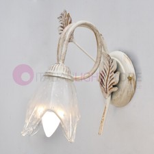 SYBILLA Applique a parete in Ferro Stile Rustico Floreale