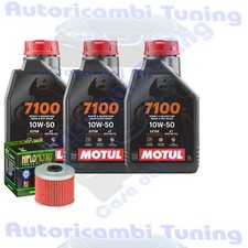 Kit Tagliando Olio Motul 7100 10W50 + Filtro Per Honda XBR500 SJ SH 1987>1988