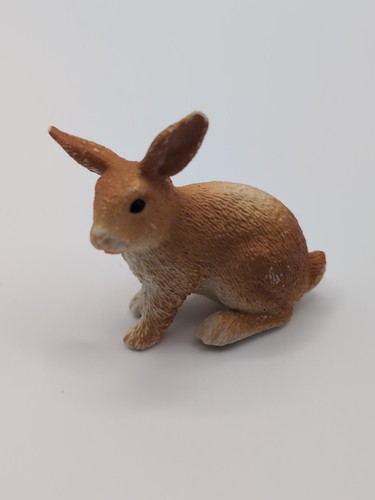 Schleich white brown rabbit - white,