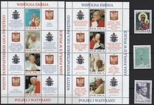 FRANCOBOLLI POLONIA PAPA GIOVANNI PAOLO II 80° COMPLEANNO EMISSIONE CONGIUNTA