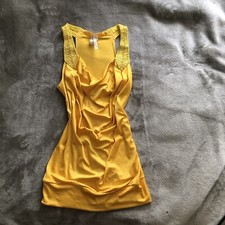 Bliss Yellow Cowell Neck Tank Top Women Small