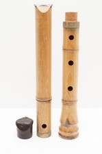 Shakuhachi 1 Shaku Hachi Flauto in Bambù Lunghezza 56 cm con Tappo Strumento