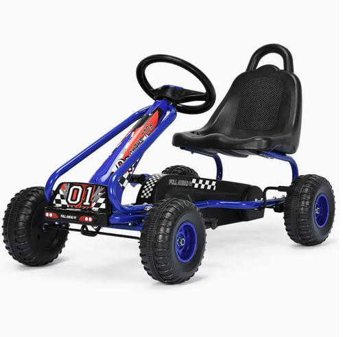 Blue pedal cart - go,