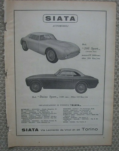Siata 208 daina sport auto - 208,