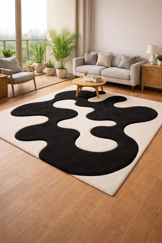 Tappeto moderno nero bianco