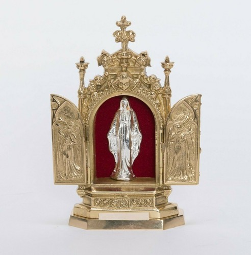 Polished brass triptych - brass,