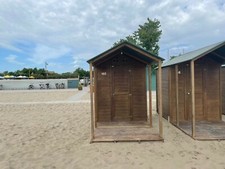 Cabina di legno per stabilimento balneare, 360x180 doppio tetto in buono stato