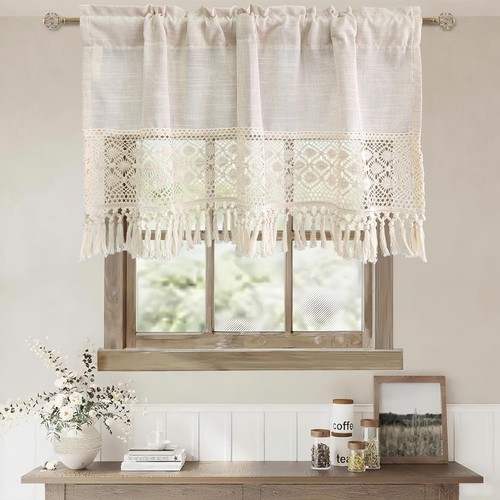 Boho tenda lino valance - tenda,
