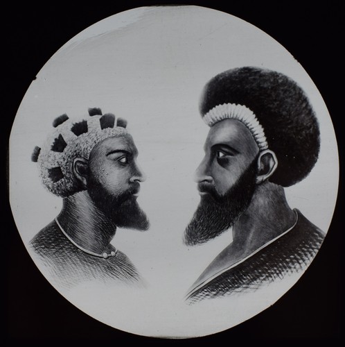 Magic lantern slide men - magic,