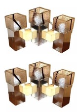GAETANO SCIOLARI PAIR  CUBIC SCONCES 3 LIGHTS 1960 ALLUMINIUM And BACHELITE
