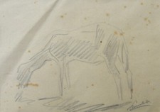 Luciano RICCHETTI (Piacenza 1897-1977) Studio con una pecora grafite cm 15x20