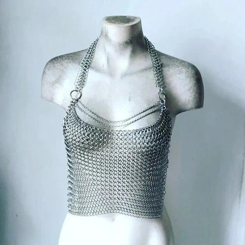 Top donna alluminio con - in,