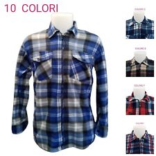 Camicia in Pile Felpa Casual FLANELLA Uomo Maglione Con Zip Invernale da M a 3XL
