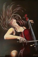 QUADRO DIPINTO A MANO OLIO SU TELA 70X100 CM OTTAVA NOTA