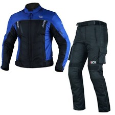 Tuta Moto Biker Moto Tessuto Combi Impermeabile Giacca e Pantaloni Nuova