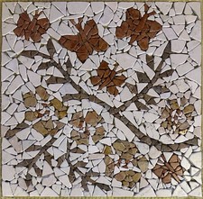 FARFALLE ROSONE MOSAICO in marmo per pavimenti interni-esterni 60X60X1 cm