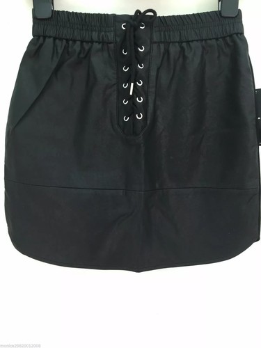 Gonna mini nera finta pelle - mini,