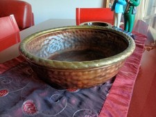 VASO RAME CON BORDO IN OTTONE