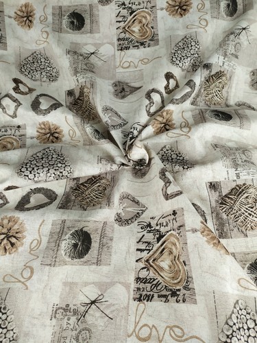 Tessuti cotone cuori shabby - cotone,
