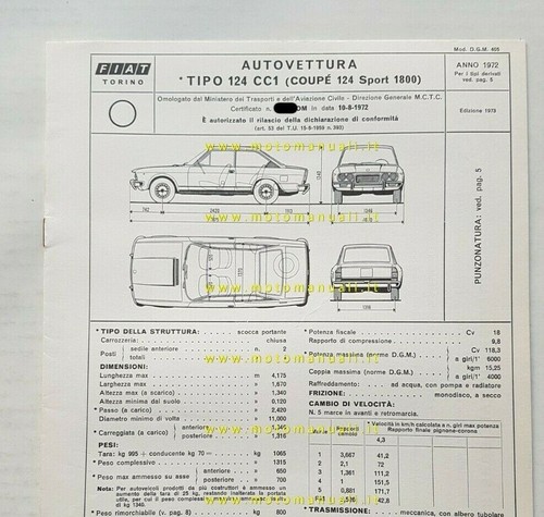 Fiat 124 sport coupè 1800 - sport,